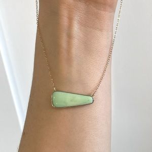 Melissa Joy Manning one of a kind 14k yellow gold and Variscite necklace